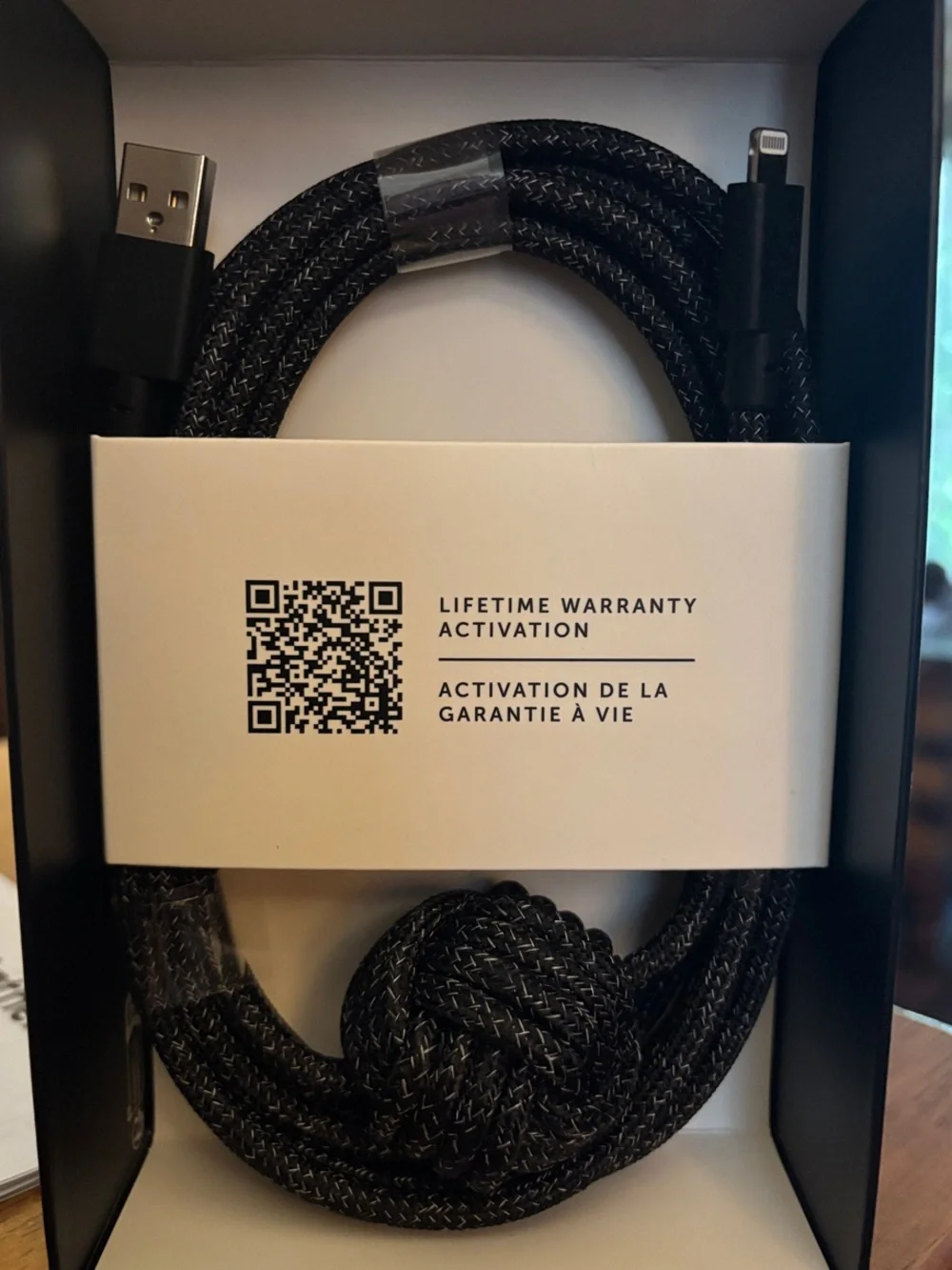 Native Union Black Braided USB A to Lightning Charging Cable 10ft.